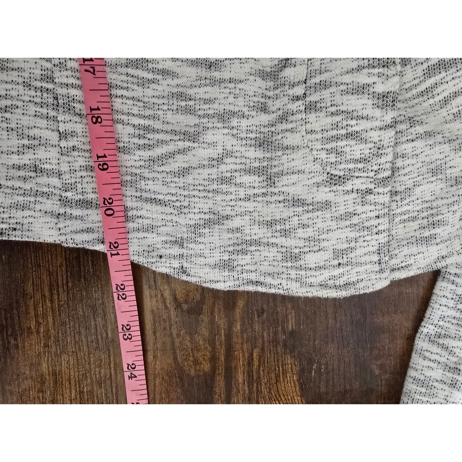 Cabi Women's Size S Light Grey Black Space Dye Asymmetric Zip Knit Jacket