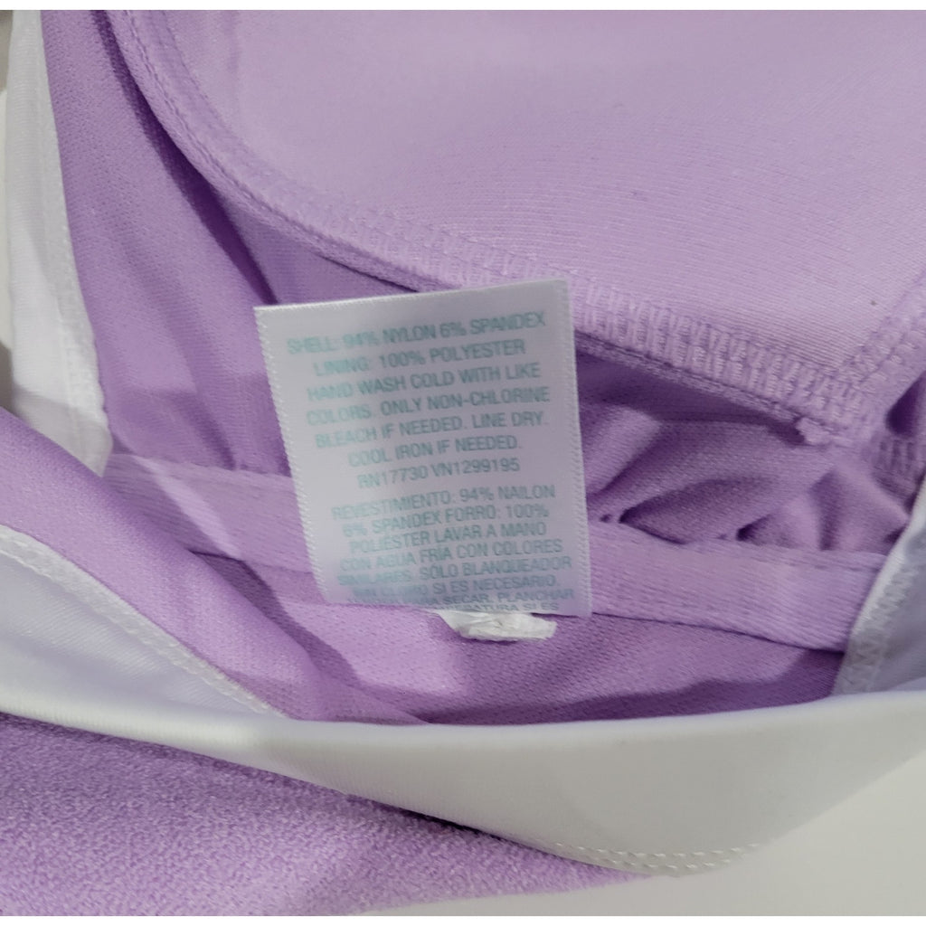 Kona Sol Plus Size Purple Terry Bandeau Bikini Top 14W NWOT