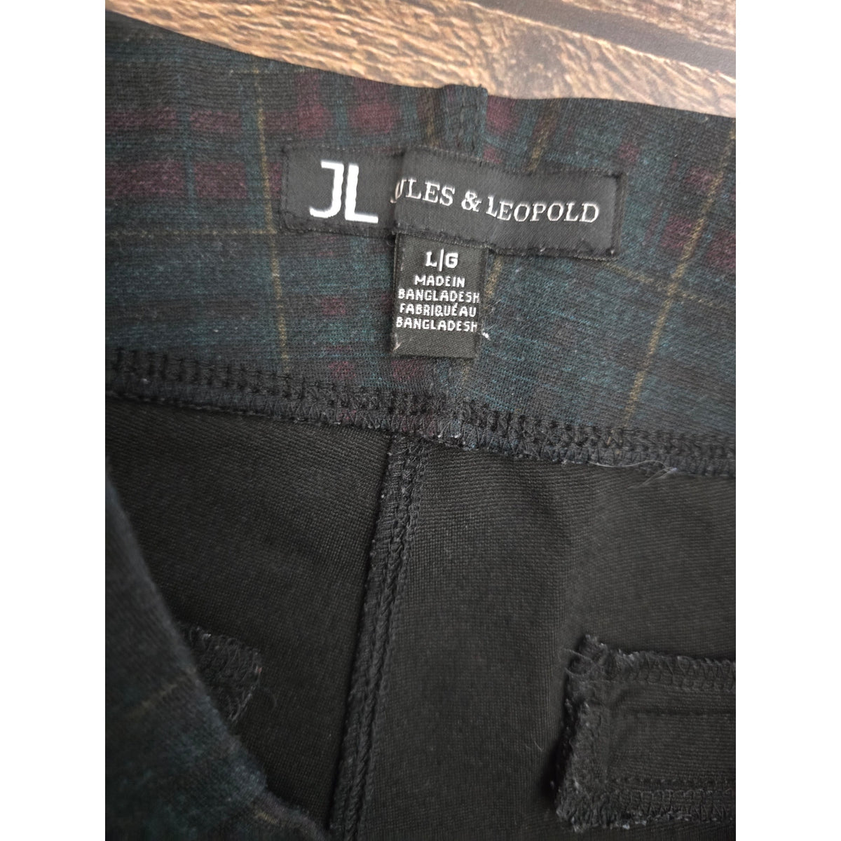 Jules & Leopold Plaid Pull-On Stretch Skinny Ankle Pants Dark Academia Large