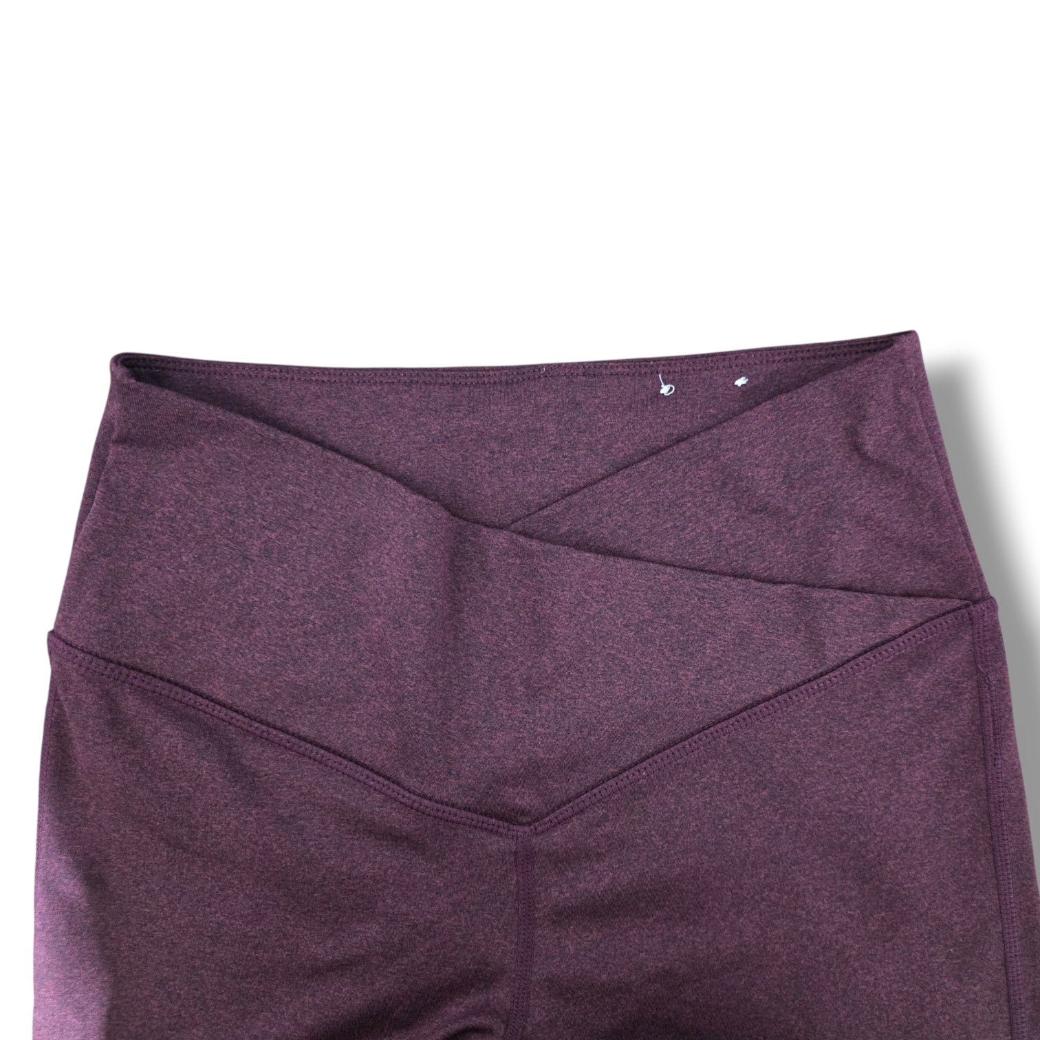 Jenni Intimates Women's Medium Maroon Heather Crossover Waist Leggings