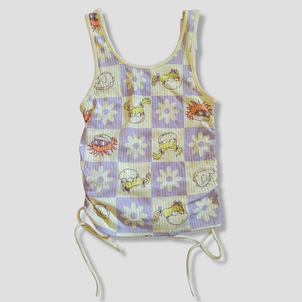 Nickelodeon Women’s Rugrats Graphic Ruched Tank Top - Yellow & Purple, New