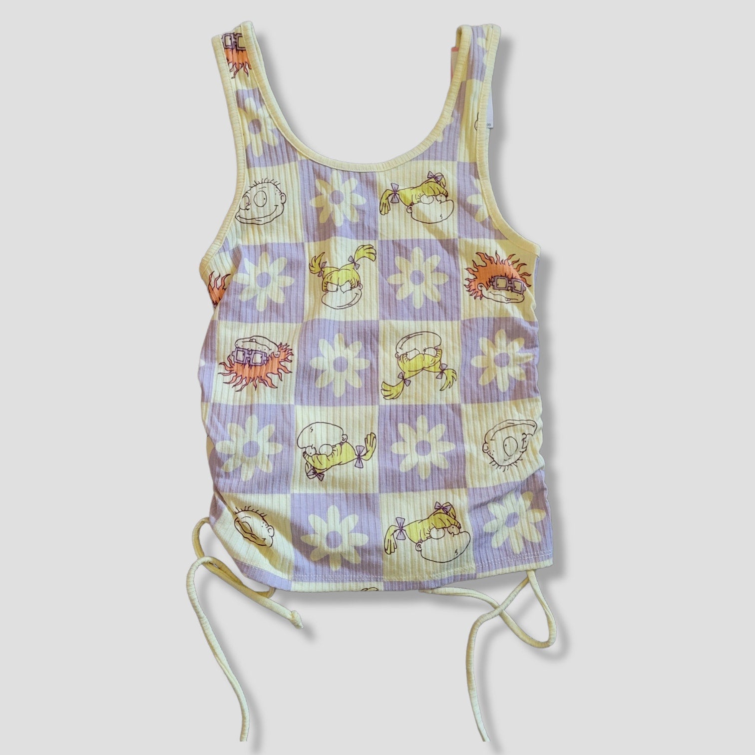 Nickelodeon Women’s Rugrats Graphic Ruched Tank Top - Yellow & Purple, New