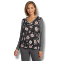 Maurices women's beaded v-neck Floral long sleeve Blouse  - small