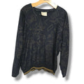 Vintage Ms. Paquette California Black & Gold Geometric V-Neck Blouse Medium