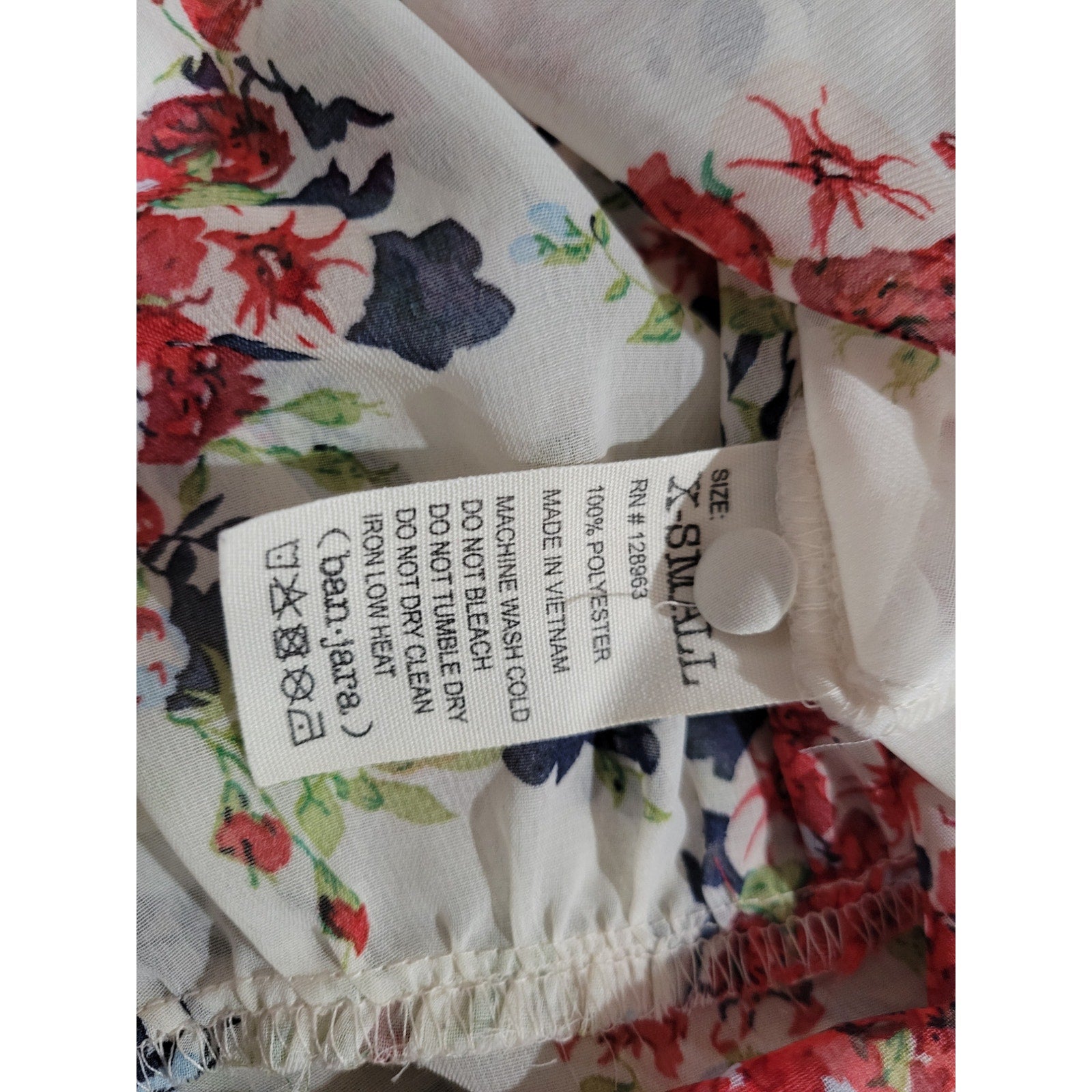 Ban Jara Women’s Floral Cold Shoulder Peplum Blouse – XS, Polyester, Gently Used