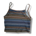 SHEIN Women's Size S Multi-Color Striped Ribbed Knit Cami Crop Top