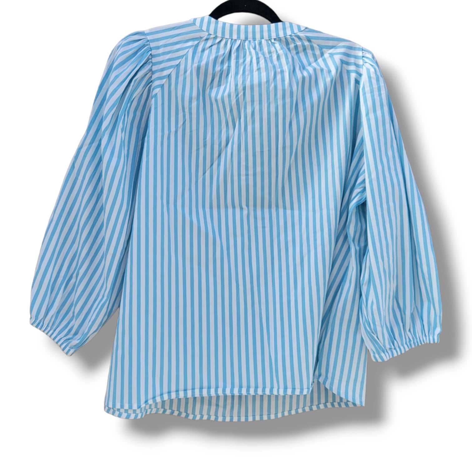 A New Day Women’s Blue & White Striped Balloon Sleeve Blouse