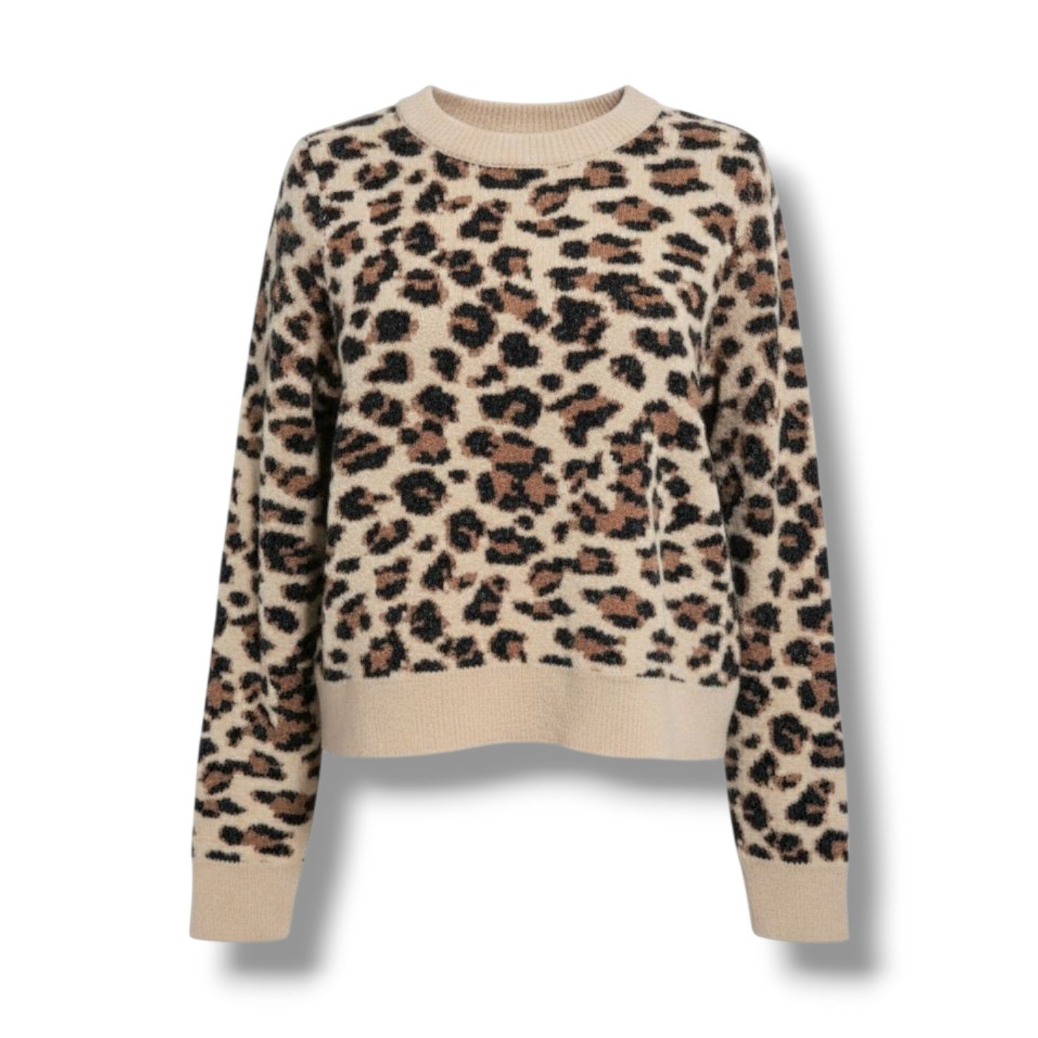 Orange Kiss Women’s Brown Animal Print Sweater Top – Size Medium