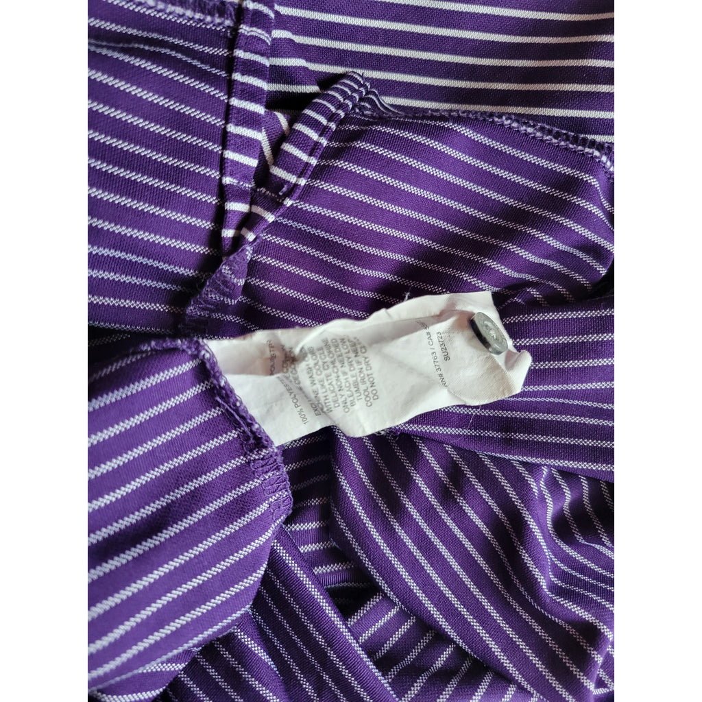 PGA TOUR Men’s XL Purple Striped Golf Polo Shirt Classic Fit Performance