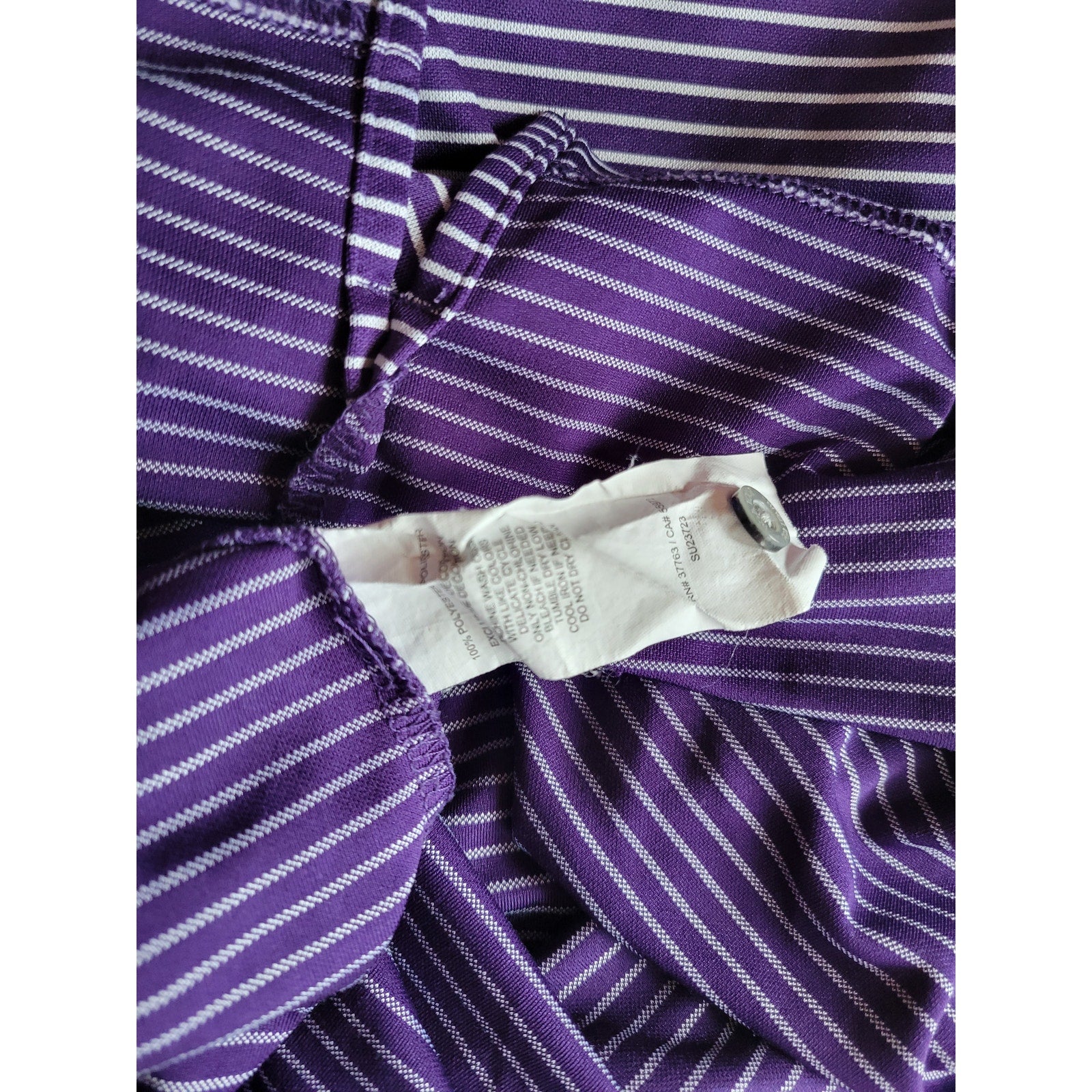 PGA TOUR Men’s XL Purple Striped Golf Polo Shirt Classic Fit Performance