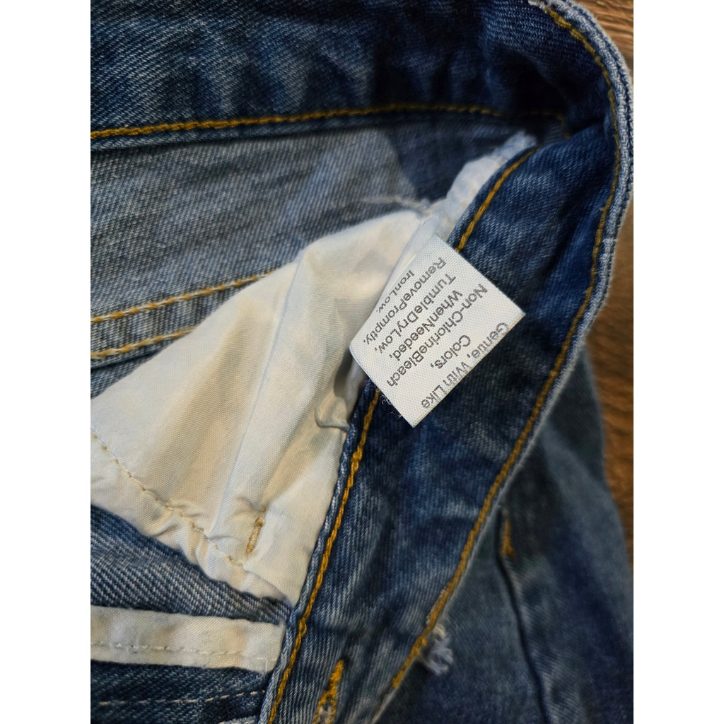 SHEIN Distressed High-Waisted Cuffed Denim Jean Shorts Medium