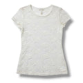 DNA Couture Women’s Off-White Lace Short Sleeve Top Medium