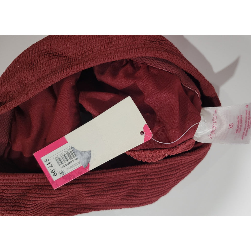 Xhilaration Juniors Ribbed Bralette Bikini Top XS Burgundy – New