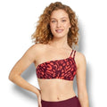 Shade & Shore Women’s Red Animal Print One Shoulder Bikini Top Small NWT