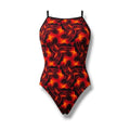 SPEEDO Women’s Black & Red Open-Back Vintage Competitive One-Piece Swimsuit Size 26