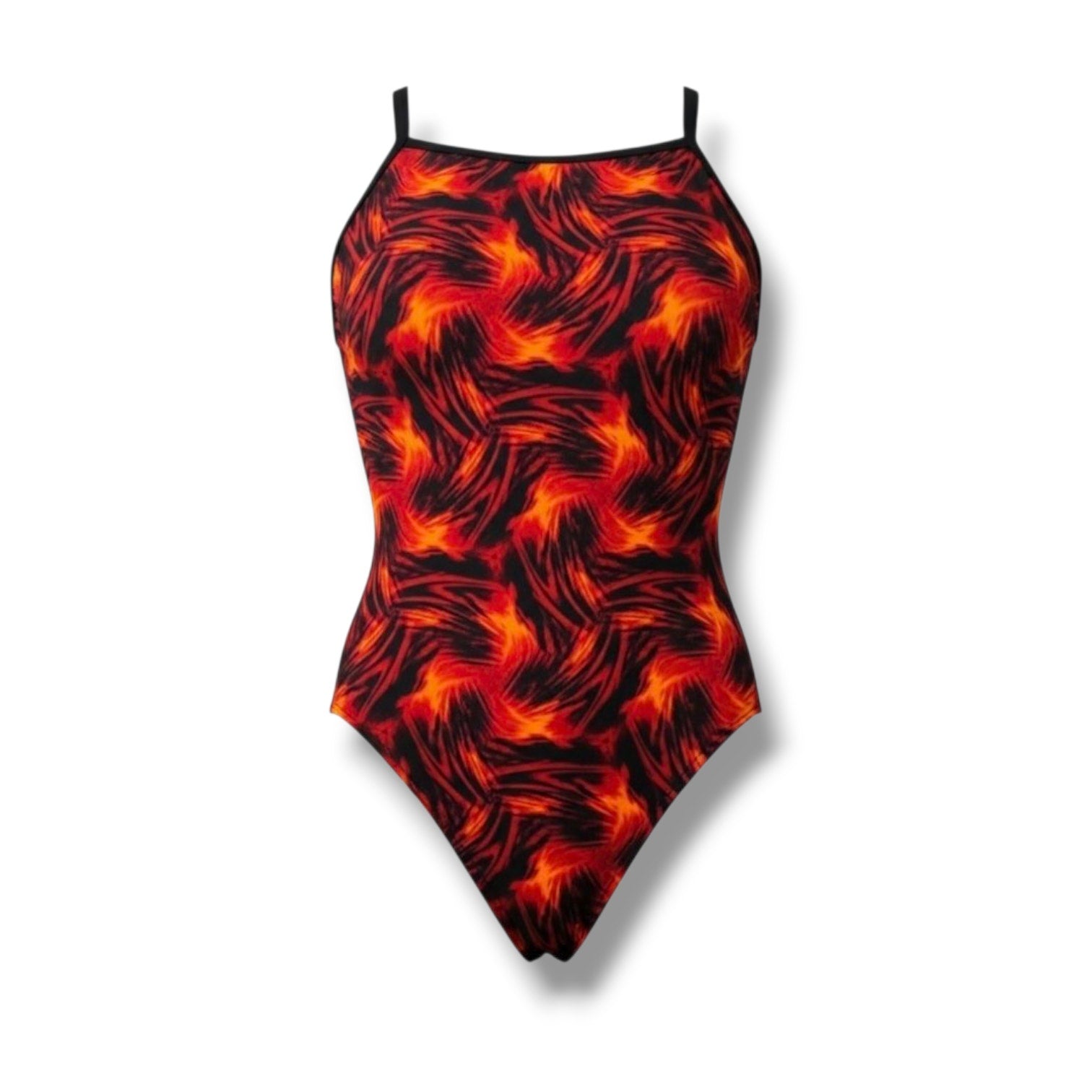SPEEDO Women’s Black & Red Open-Back Vintage Competitive One-Piece Swimsuit Size 26