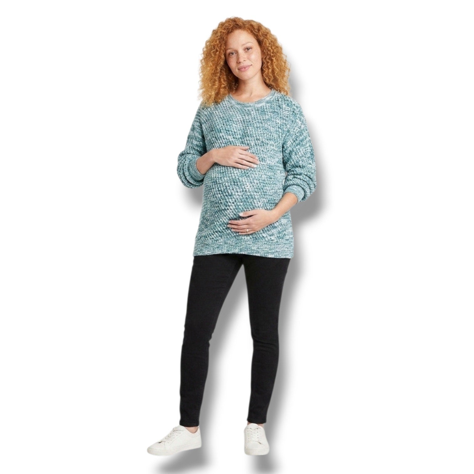 Isabel Maternity by Ingrid & Isabel Blue Multi-Color Sweater Size Small