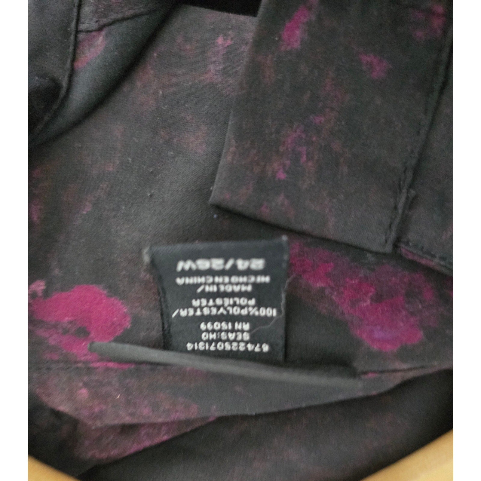 Apostrophe women’s plus size Woman Black & Purple Watercolor Button-Down Blouse 24w/26w