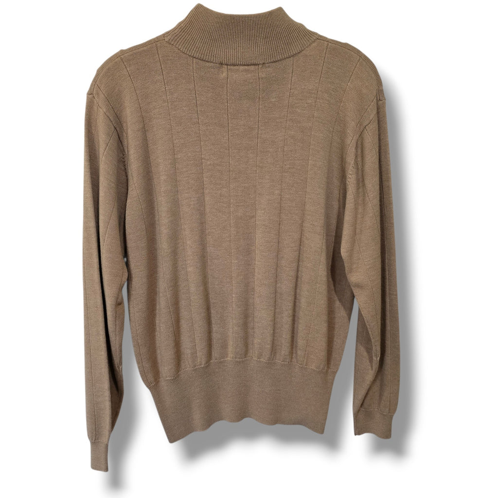 Dressbarn Camel Tan Ribbed Mock Neck Lightweight Sweater Medium