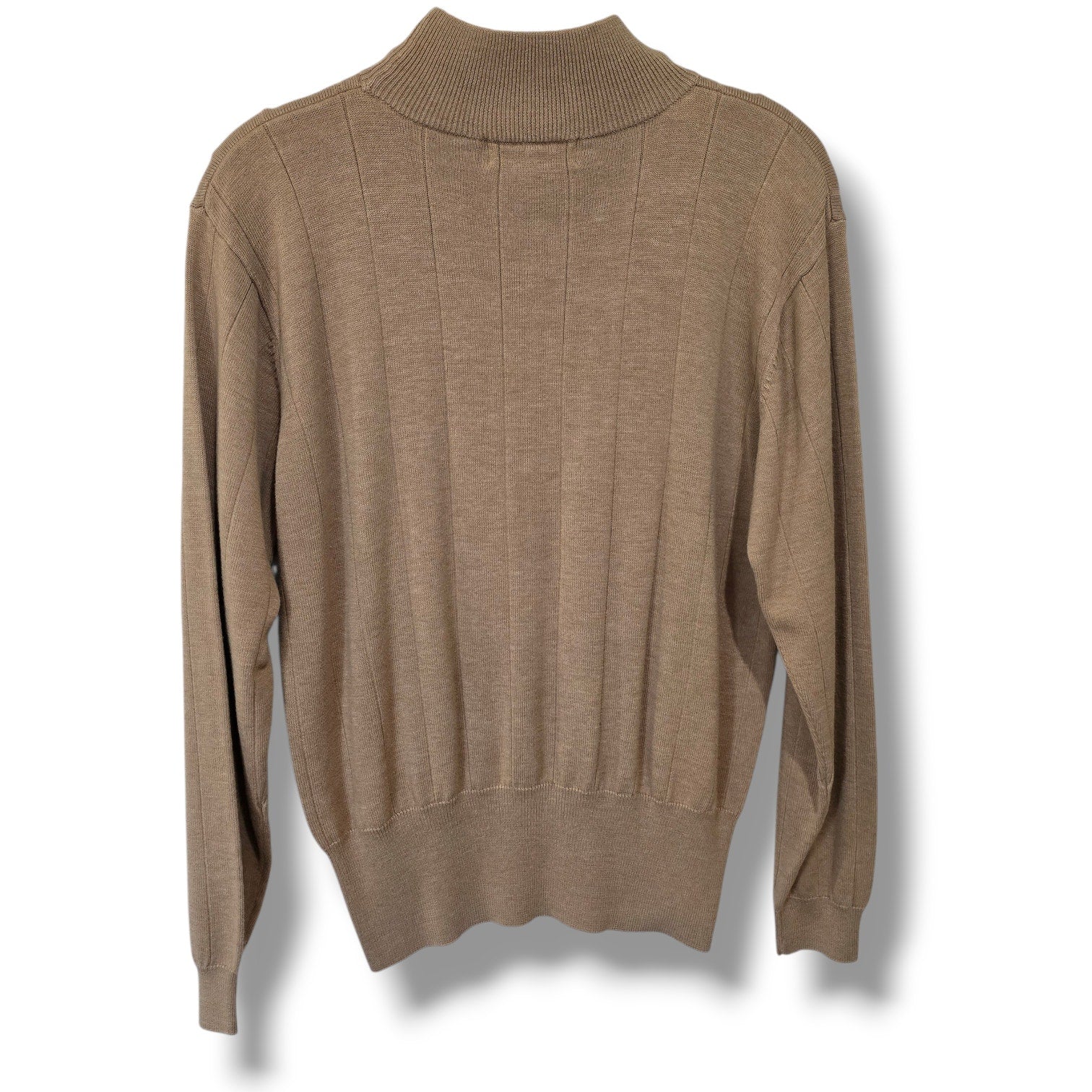 Dressbarn Camel Tan Ribbed Mock Neck Lightweight Sweater Medium