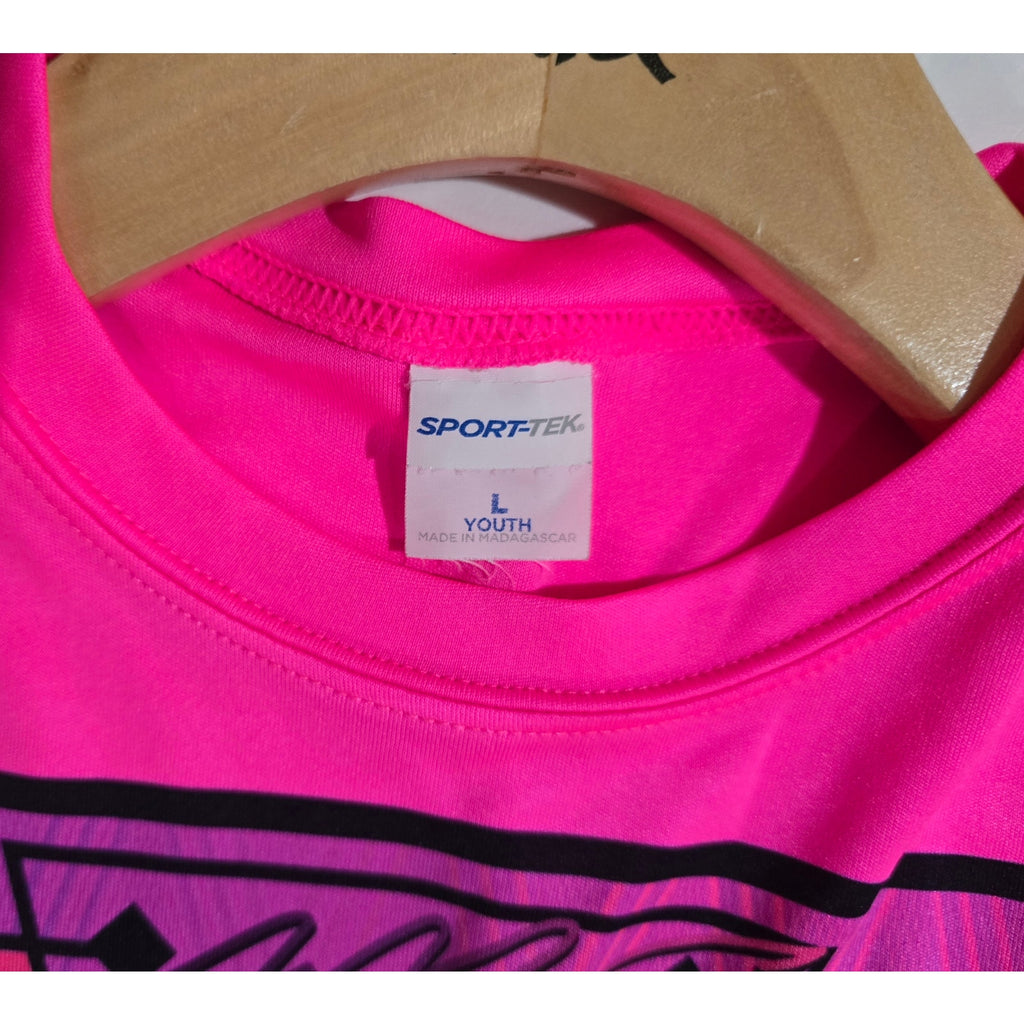 Sport-Tek Youth Large Neon Pink “Anthem” Graphic Tee Polyester Streetwear Shirt