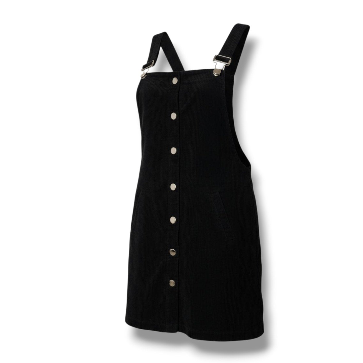 Blue Rain Women’s Black Corduroy Skirtall Dress – Size XS, Adjustable Straps