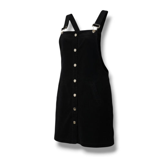 Blue Rain Women’s Black Corduroy Skirtall Dress – Size XS, Adjustable Straps