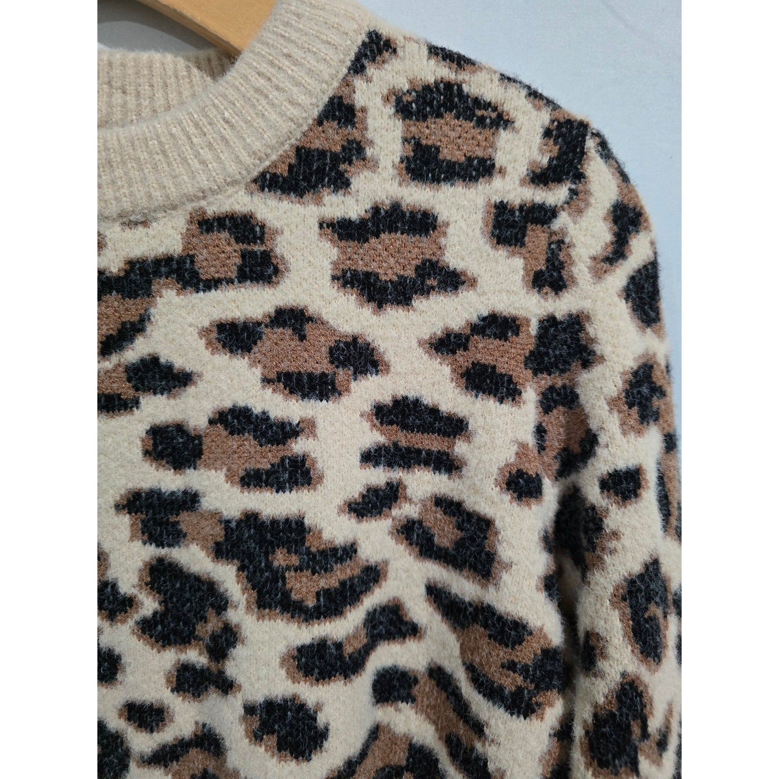 Orange Kiss Women’s Brown Animal Print Sweater Top – Size Medium