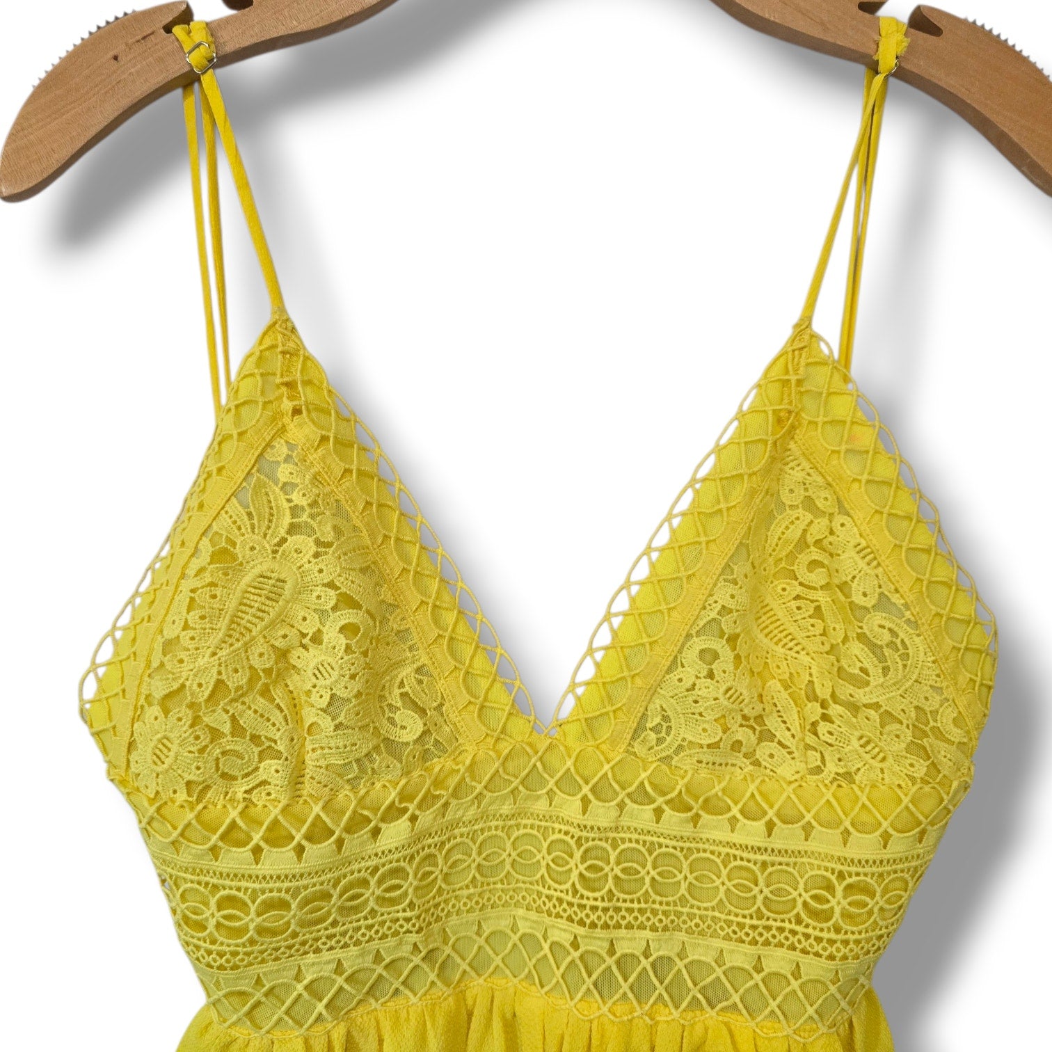 Fashion women's Nova Yellow Lace Crochet Romper