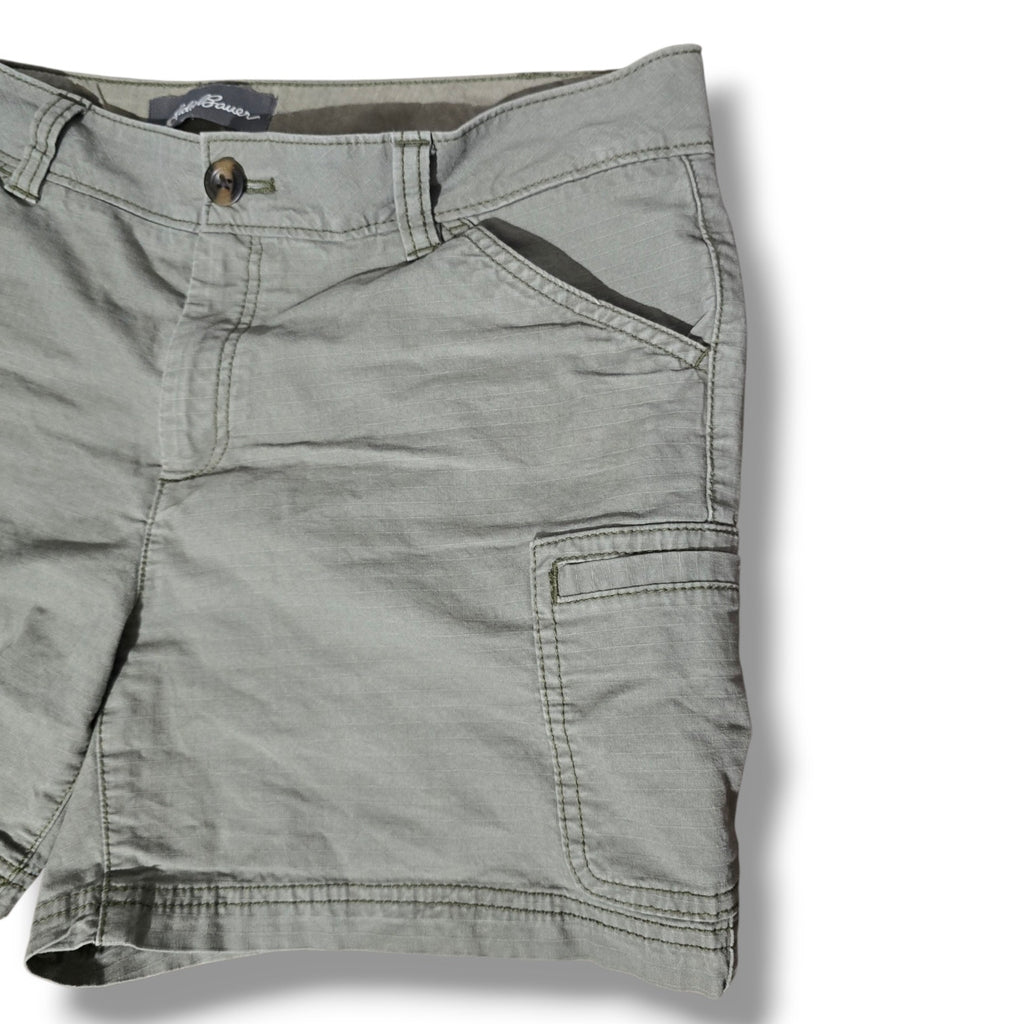 Eddie Bauer Women's Size 10 Specially Dyed Olive Green Cargo Outdoor Shorts