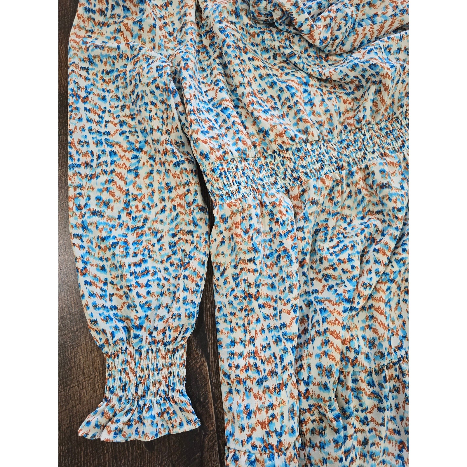 PrettyGarden Floral Smocked Waist Maxi Dress - Large