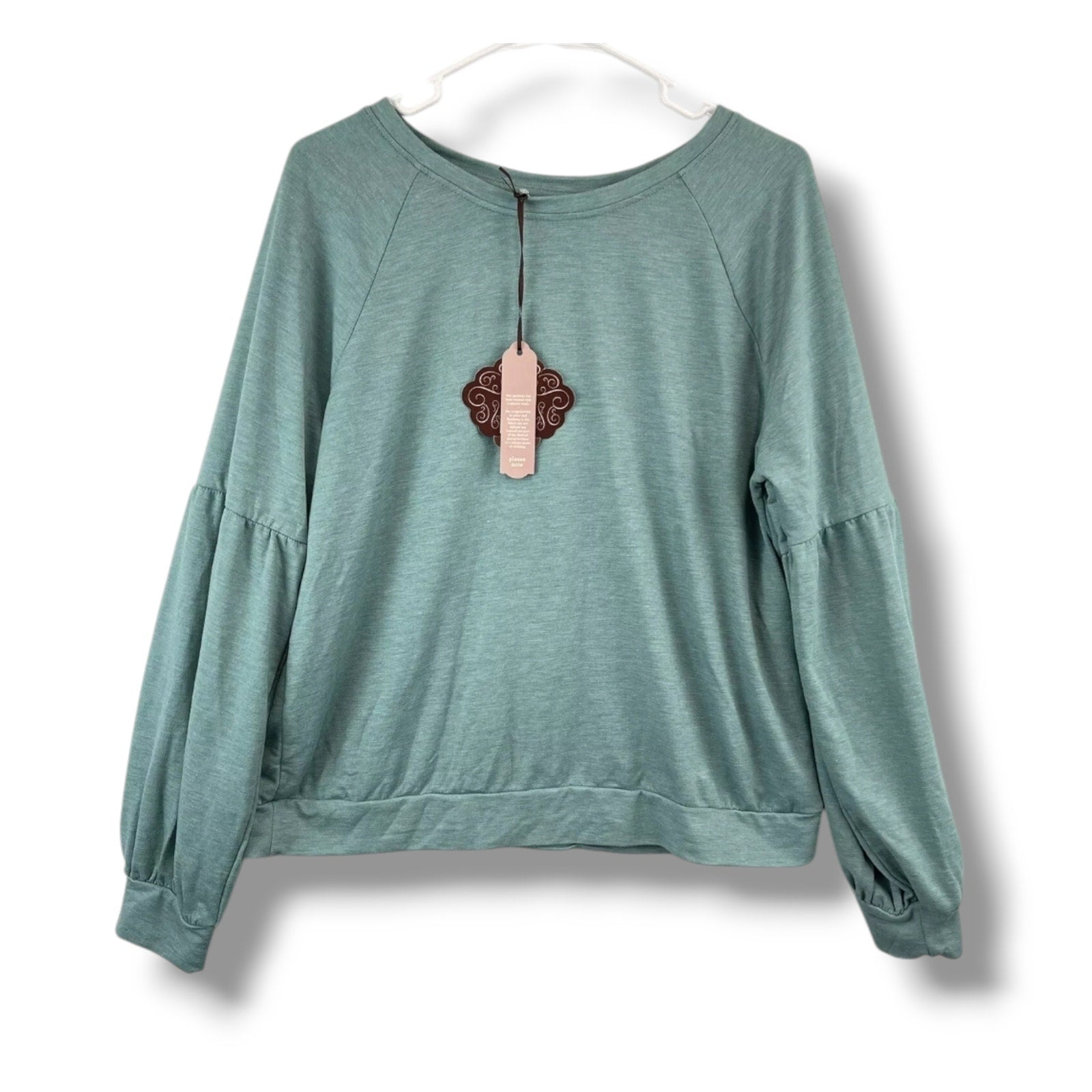 Knox Rose Balloon Sleeve Lightweight Sweatshirt – Seafoam Blue – XS, NWT