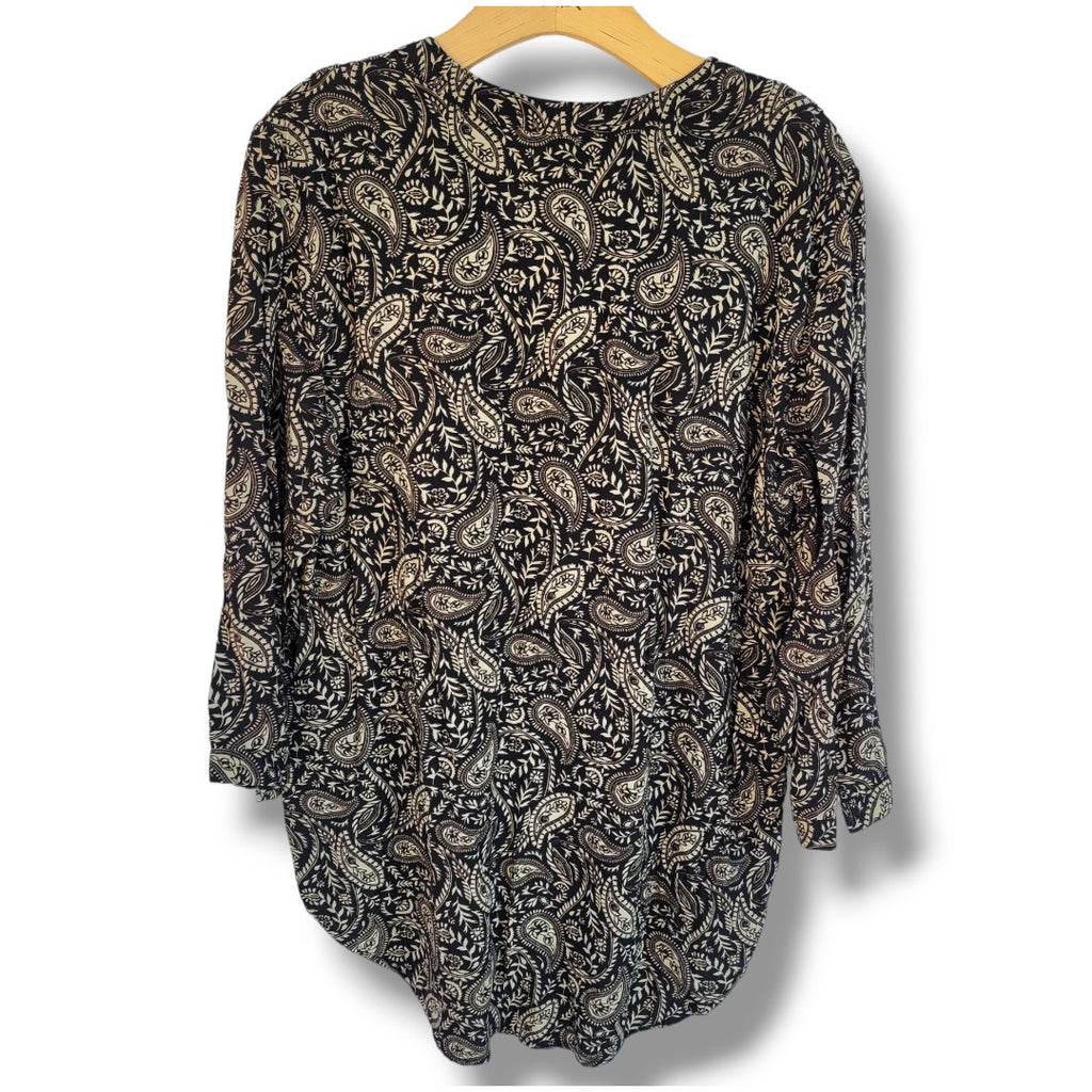 St. John's Bay Women's black paisley button-down Blouse  - medium