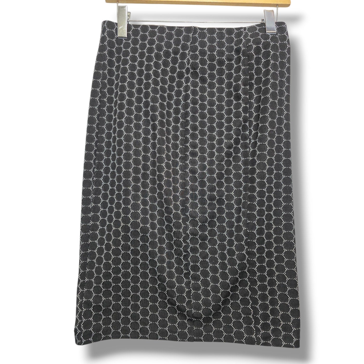 ELLE women's Black & White Geometric Honeycomb Pencil Skirt Size Small
