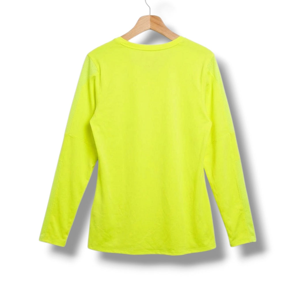 Under Armour HeatGear Fitted Long Sleeve Running Athletic Shirt Neon Yellow LG