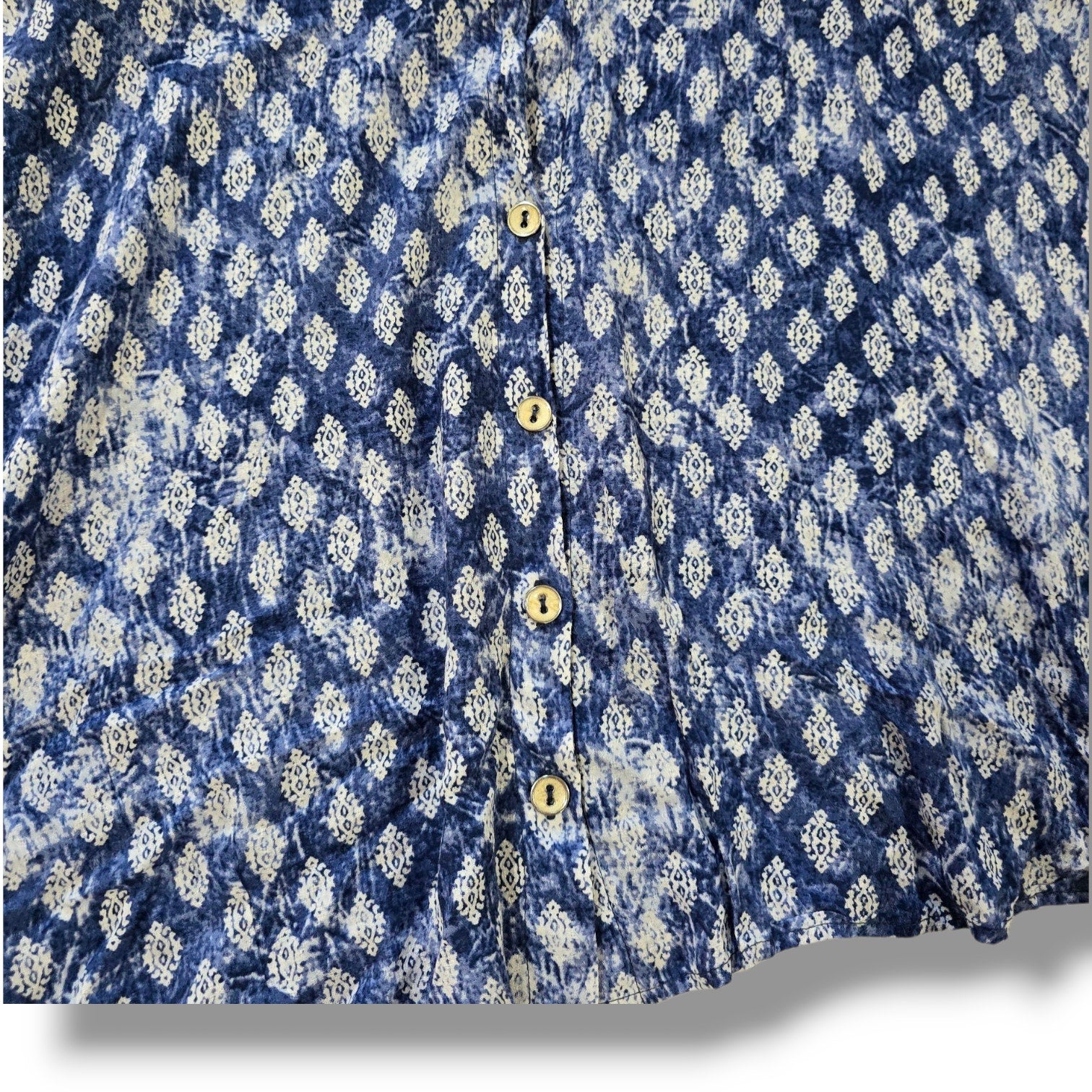 FULL TILT Juniors Blue Batik Print Dobby Crepe Skater Skirt | Size Large | New