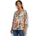 A New Approach Petite Multicolor Semi-Sheer Blouse – Size Small