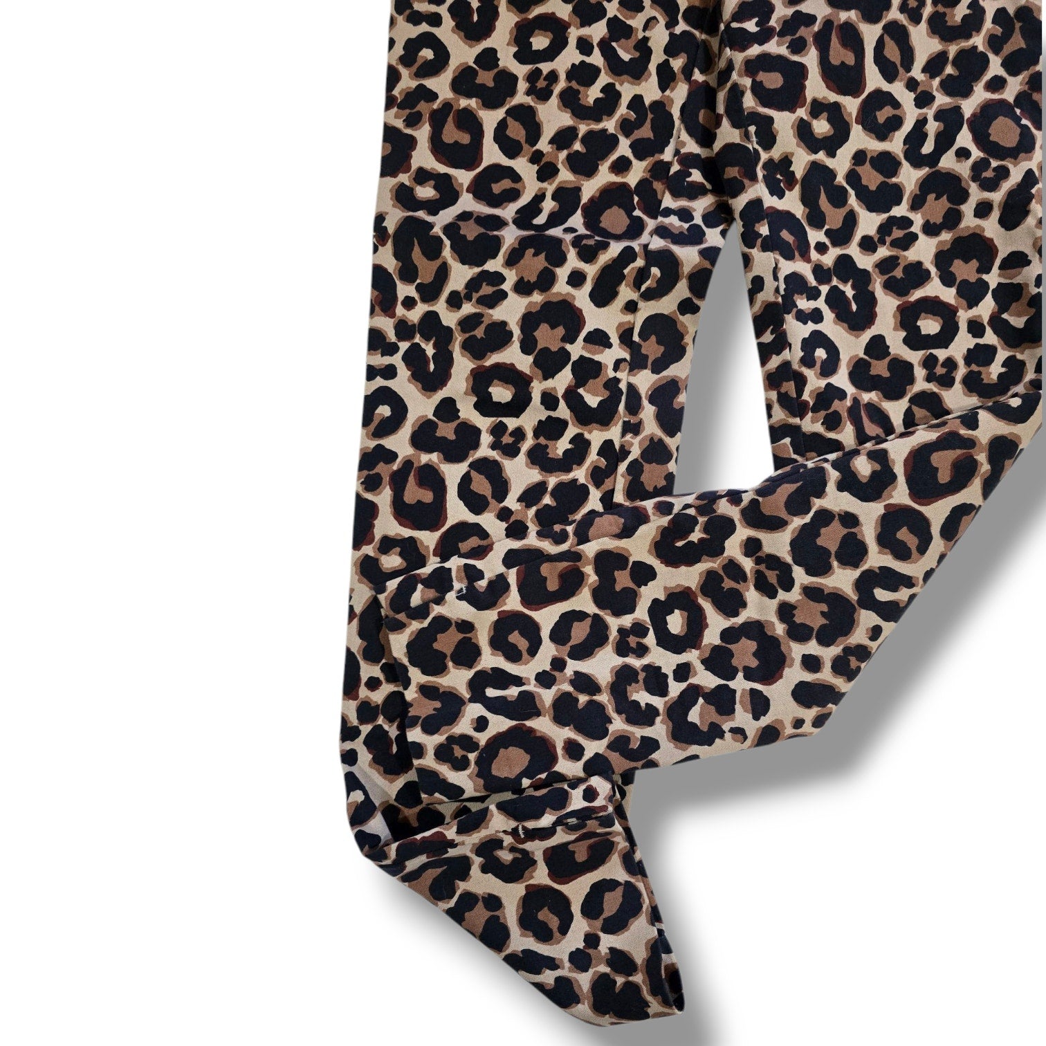 H&M women's brown animal leopard print skinny fit pants - size 2