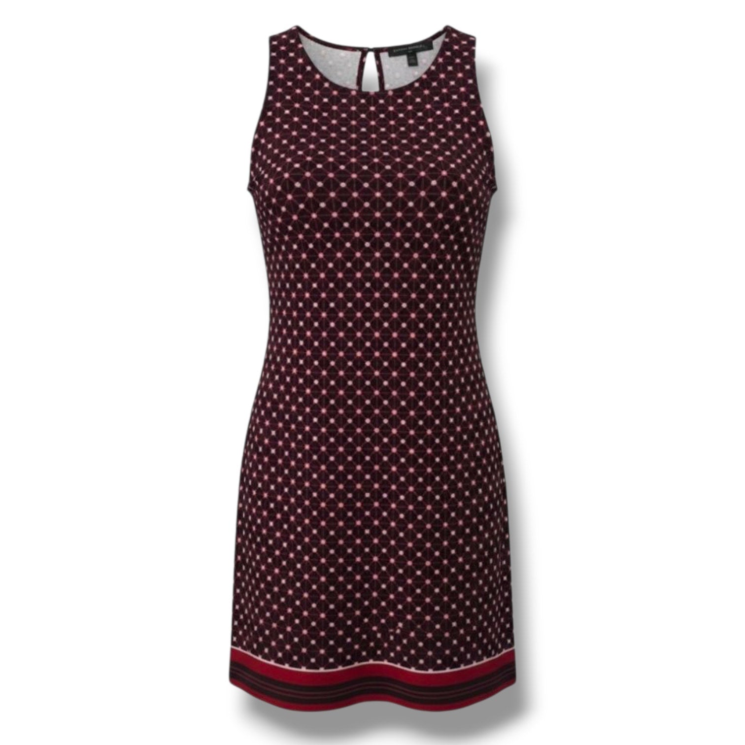 Banana Republic Women’s Burgundy Geometric Sleeveless Shift Dress – Size Small