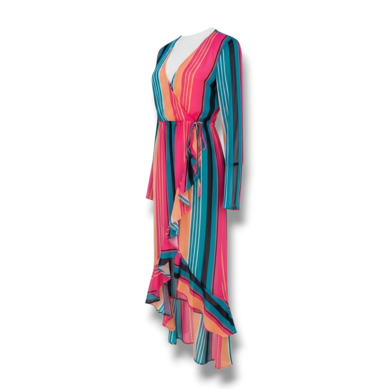 NO Boundaries Juniors Multicolor Sheer Striped Kimono Cover-Up – XS