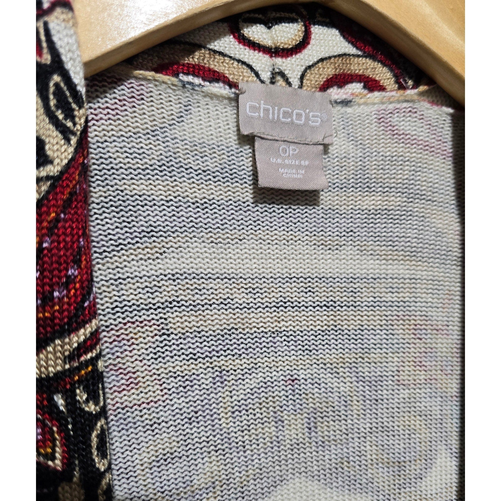 Chico's women's petites Paisley Open-Front Knit Duster Cardigan - small P (0P)