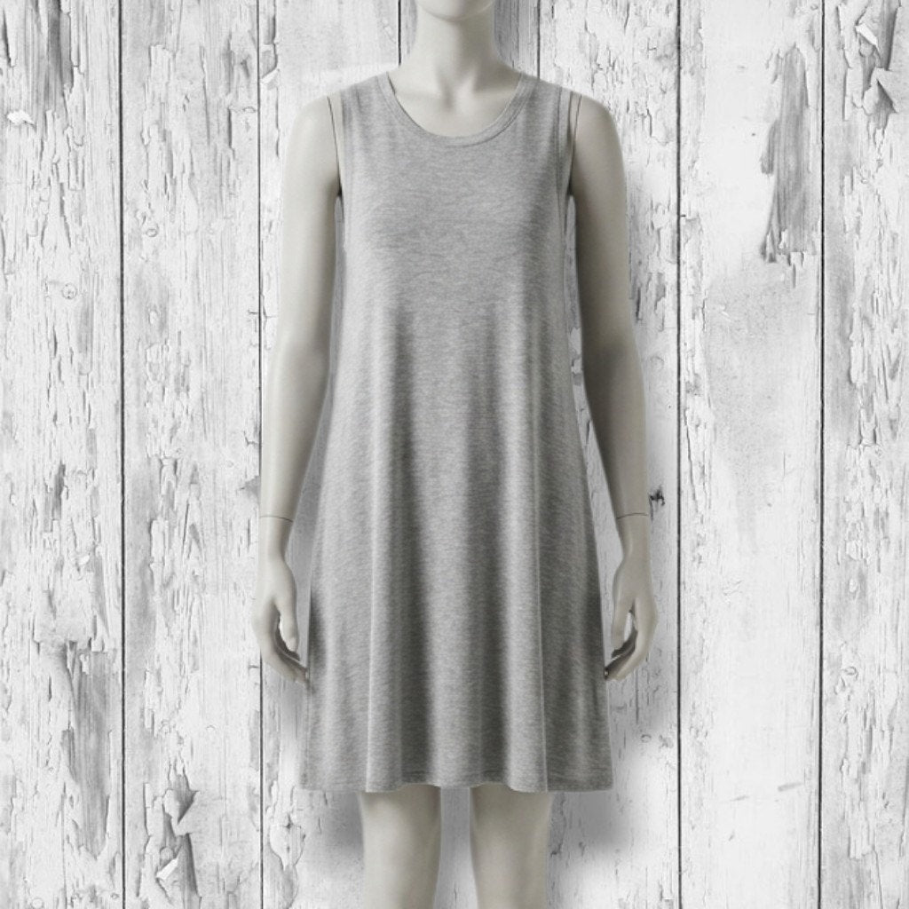 Daily Ritual Women's Size Small Heather Grey Jersey Knit Sleeveless Swing Dress