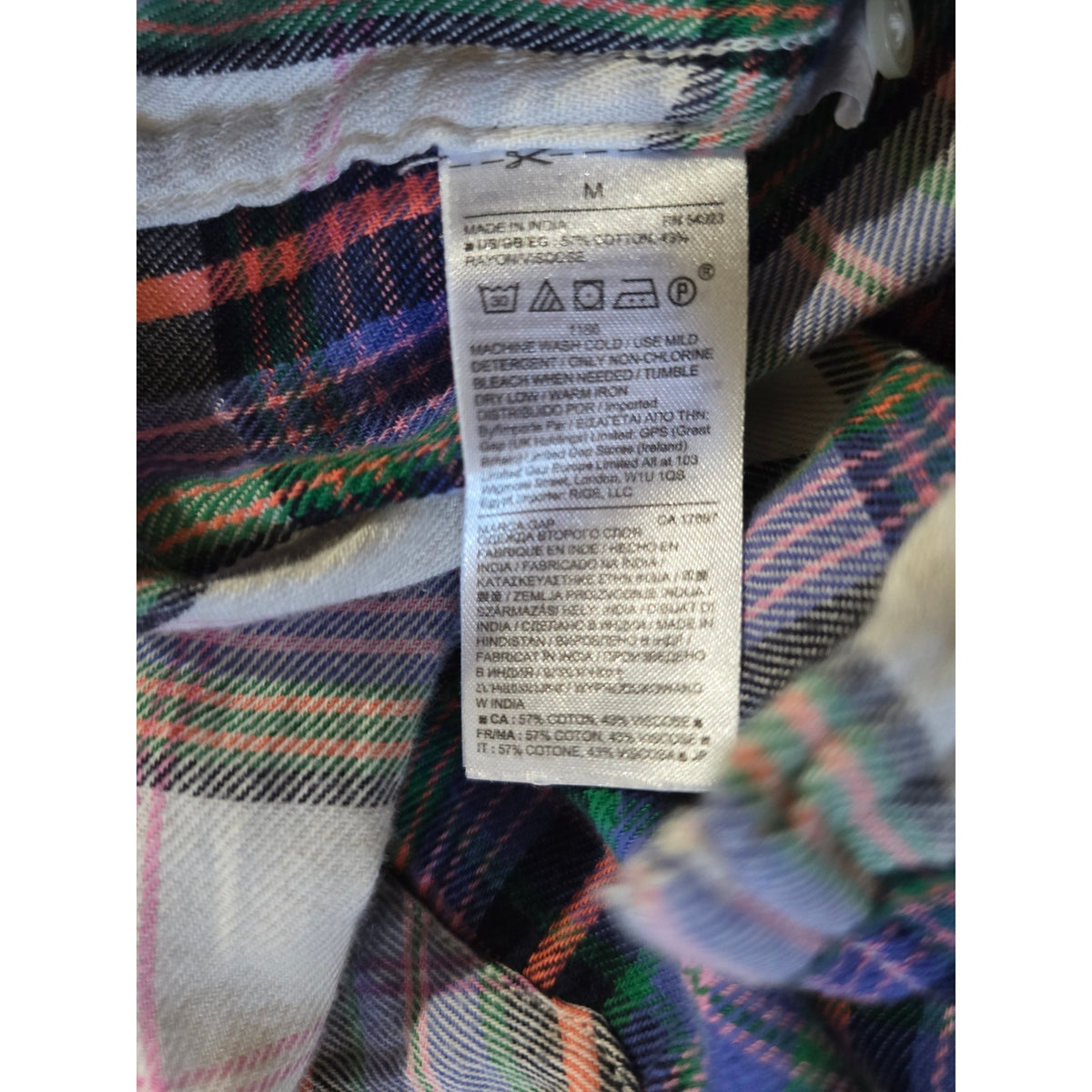 GAP Women’s Purple Plaid Button-Up Long Sleeve Shirt Medium