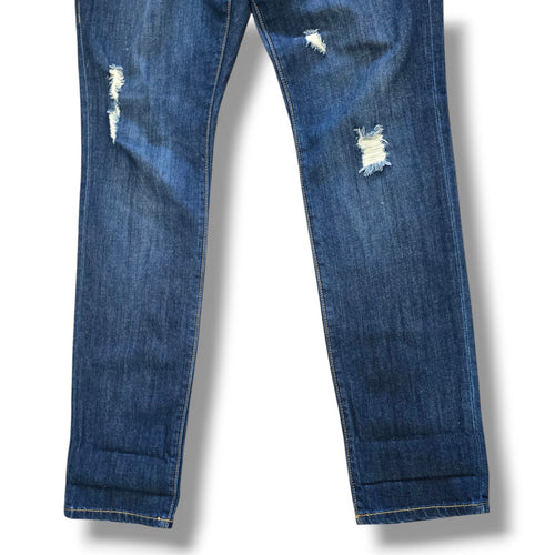 Cabi Slim Boyfriend Distressed Dark Wash Denim Jeans Size 6