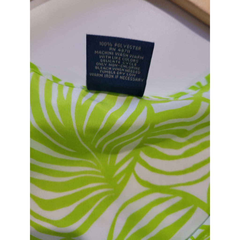 Falls Creek Green Botanical Leaf Sleeveless Blouse – XL, Lightweight