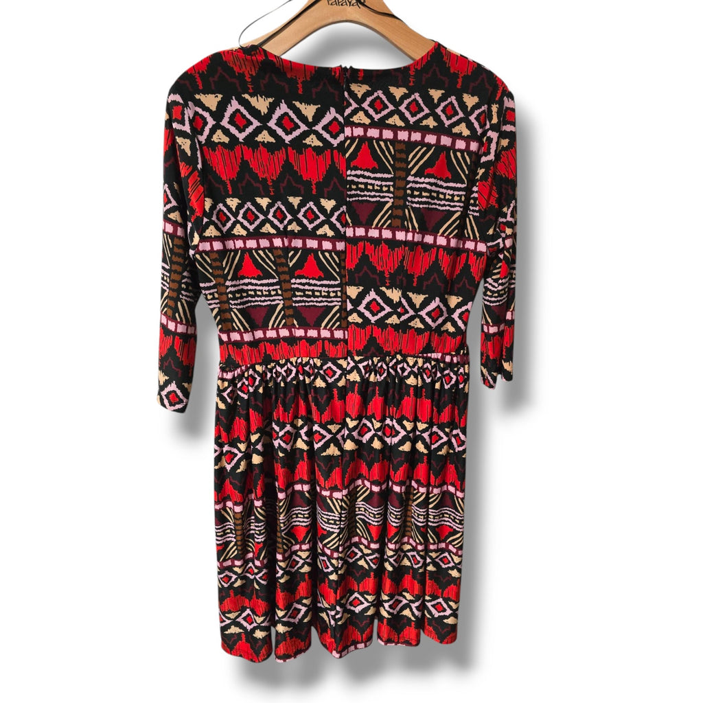 Lucie Lu Plus Size Multicolor Chevron V-Neck Wrap Dress – 0X, Gently Used