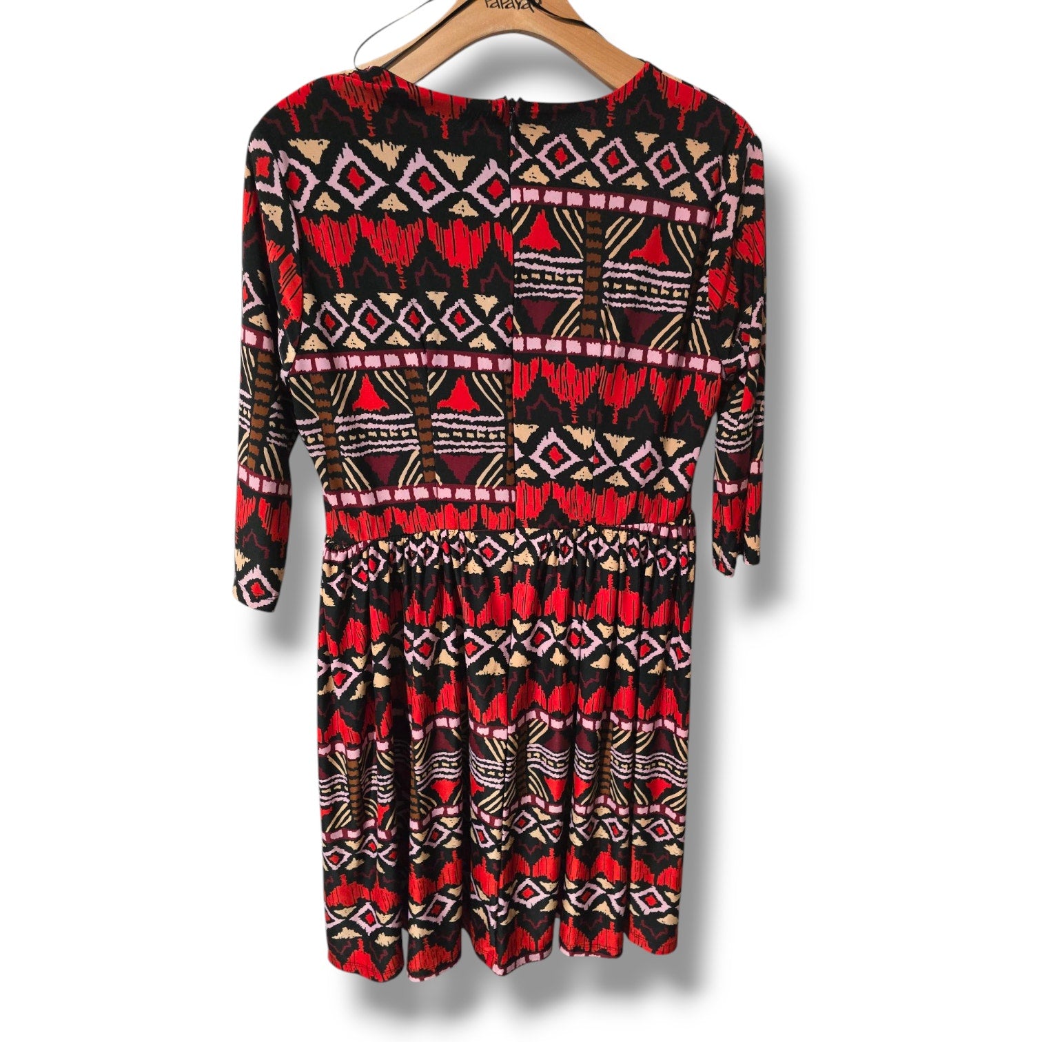 Lucie Lu Plus Size Multicolor Chevron V-Neck Wrap Dress – 0X, Gently Used