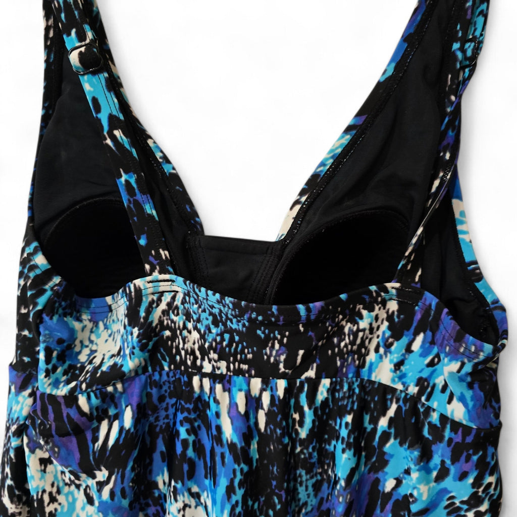 Croft & Barrow Blue Animal Abstract Print Halter Tankini Top Size 12