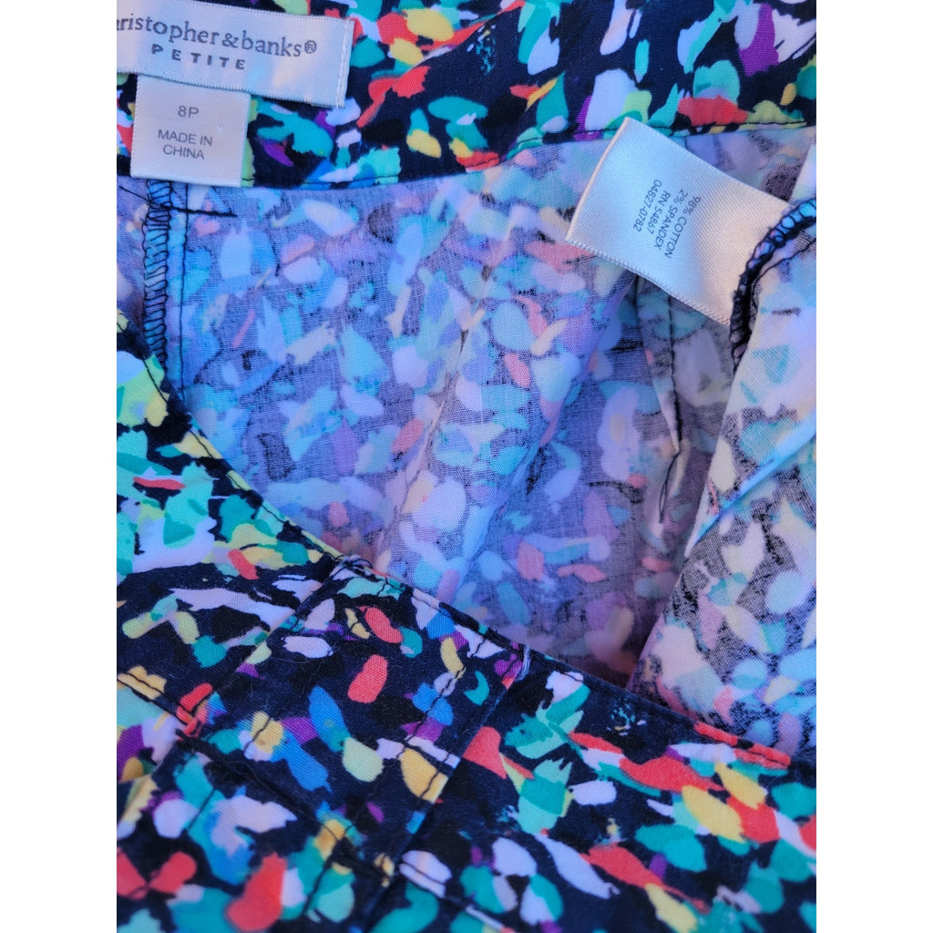 Christopher & Banks Women’s Abstract Print Casual Skirt 8P Cotton Spandex Blend