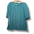 Jolie Delafield Women's Medium Teal Velvet Short Sleeve Top